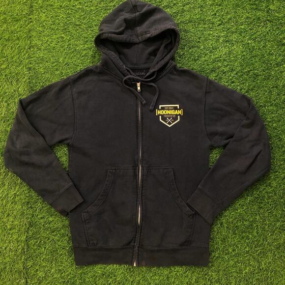 Men’s Navy Hoonigan Industries Racing Full Zip Hoodie - Picture 1 of 4